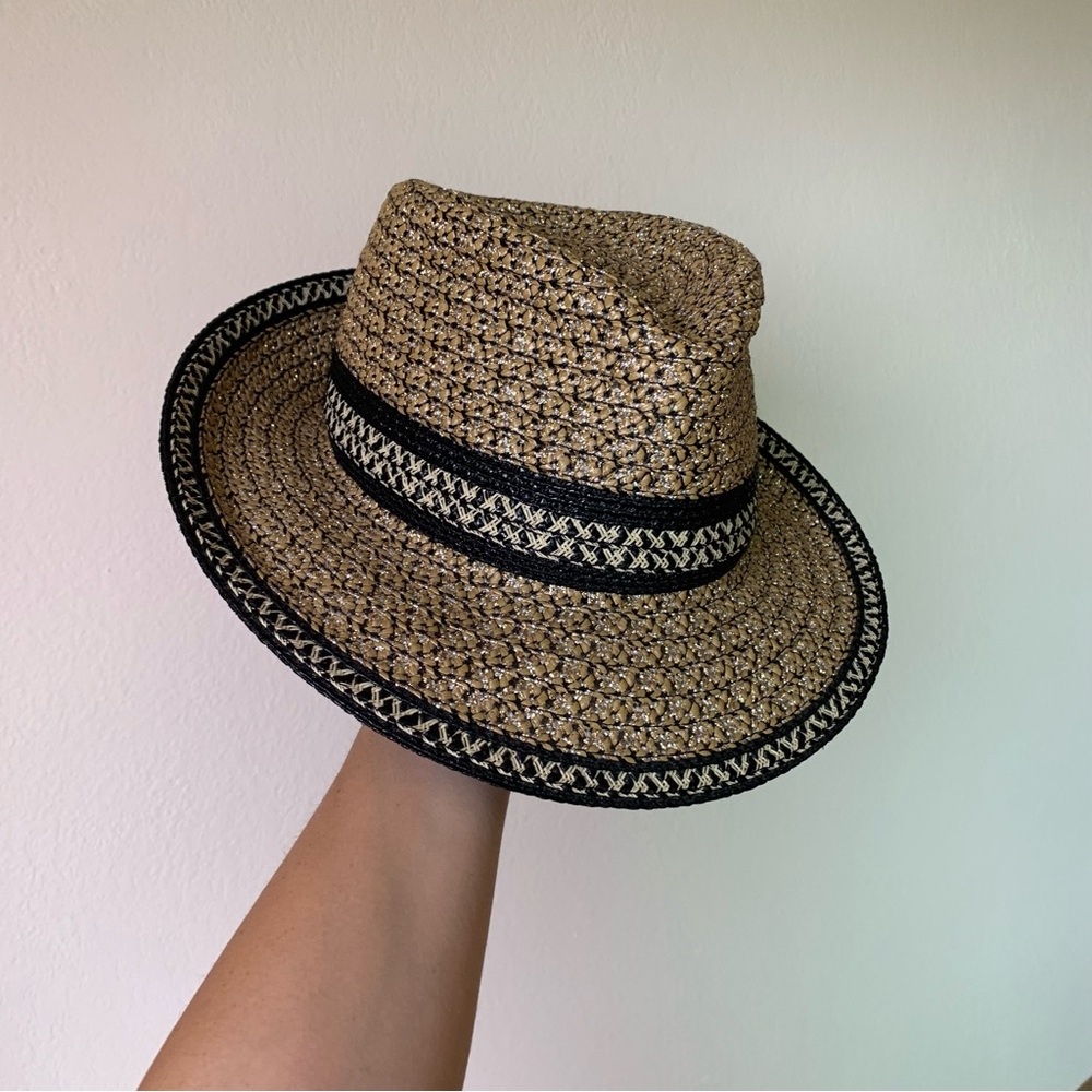 Eric Javits Woven Fedora Hat Beige UPF 50+
